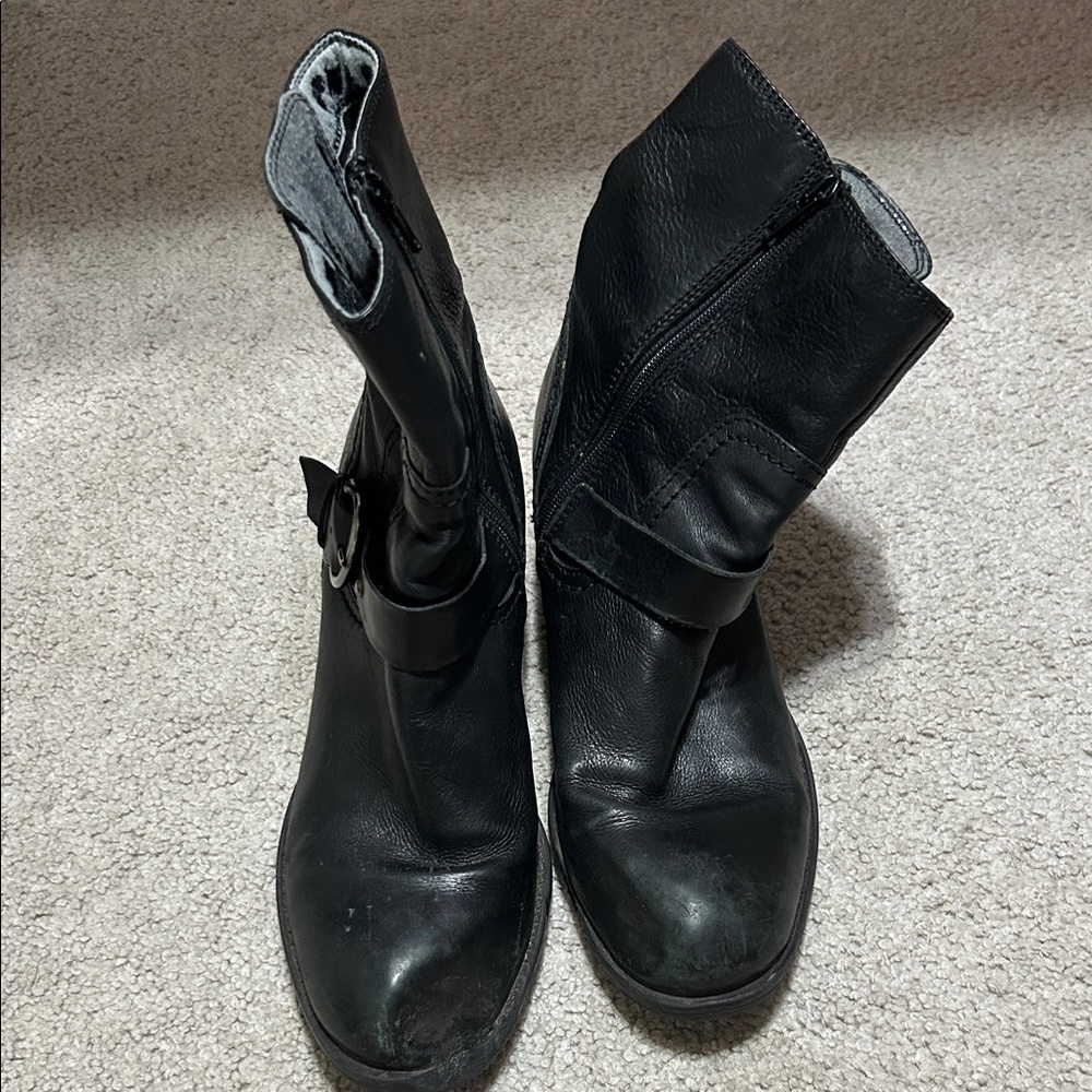 Black Leather Women's Boots
